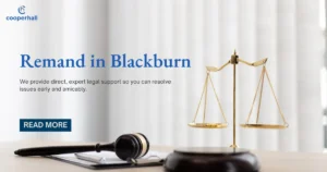 Remand Legal Services promotional graphic with a judge’s gavel and scales of justice. Focuses on expert legal support for remand hearings and representation at court.